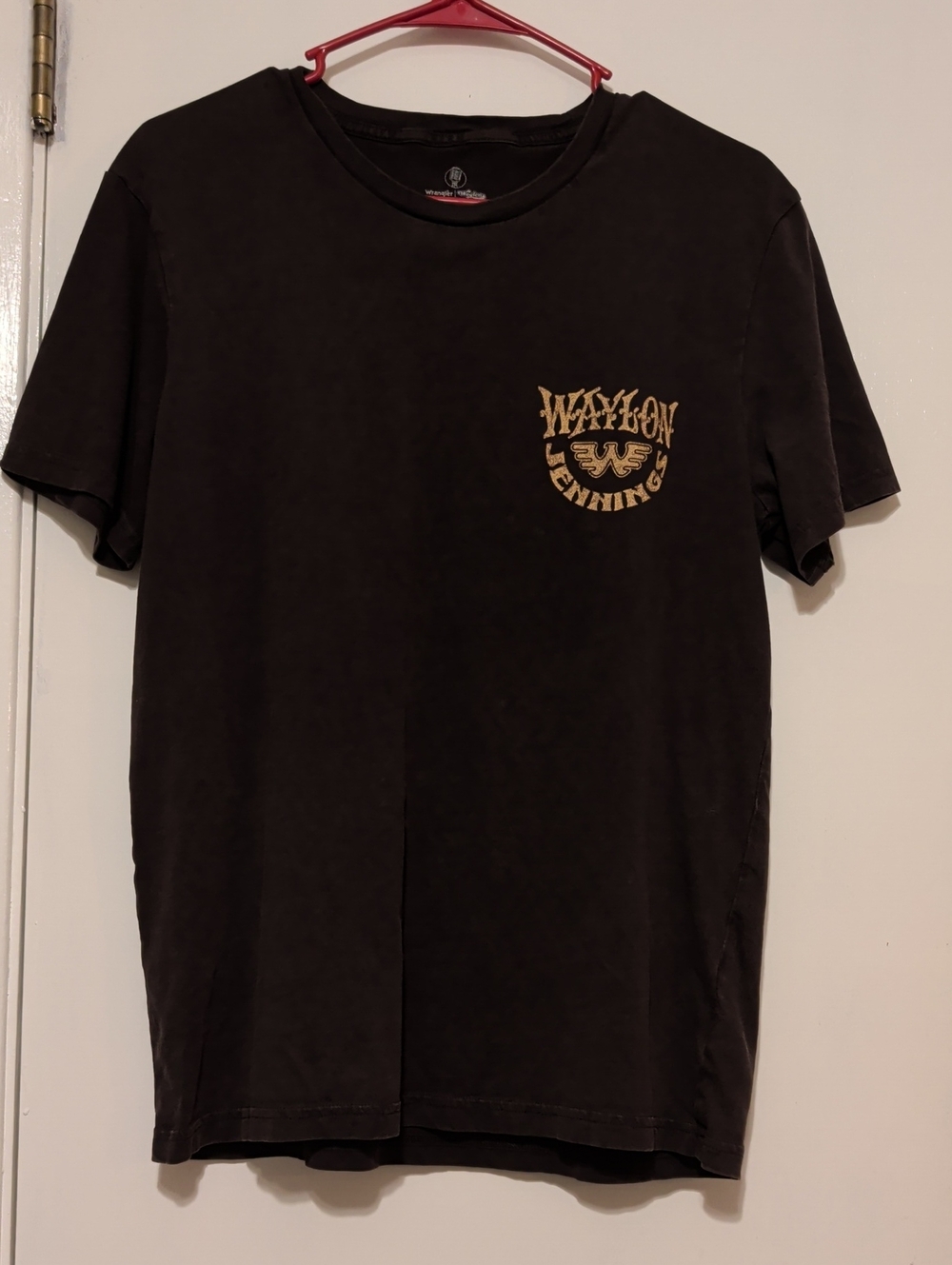 Wrangler Brown Short-Sleeve Tee with Gold Chest Logo